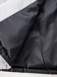 Manfinity CasualCool 男士純色長袖前拉鍊休閒端莊冬季羽絨外套 登山俱樂部 淺灰色 老錢風 - 灰色 - 查看 7