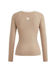 In My Nature Kaos Outdoor Kasual Serbaguna Slim Fit dengan Desain Colorblock untuk Wanita - Khaki - View 9
