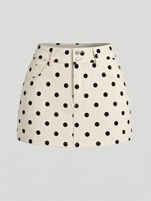 Flirla Plus Size Women Non-Stretch Denim Mini Skirt Cowboy Outfits For Women - Apricot - View 7