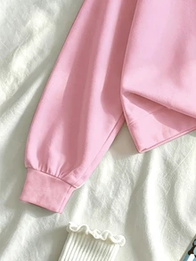 Girls' 2-Piece Set Cute Cartoon Dog Pattern Loose Sweatshirt And Casual Striped Straight Leg Pants Comfortable Outfit, Autumn/Winter - Multicolor - View 5