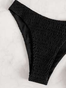 Swim Basics Women Bikini Sets Smock Plain Lucu - Hitam - View 5