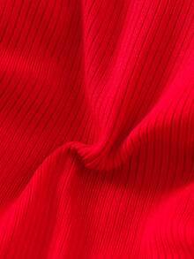 Swim Basics Bikinis de unicolor simples para vacaciones, playa y verano 2025 - Rojo - Ver 8