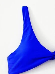 Swim Basics Women's Solid Color Casual Bikini And Triangle Panty Swimwear Set - Royal Blue - View 5