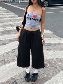 Coolane 女士春夏街头风复古水洗做旧舒适牛仔效果黑色短裤 - 黑色 - 查看 2