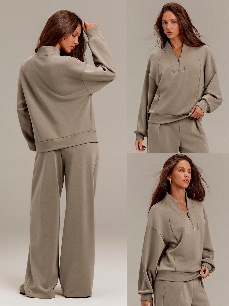 SoftCalm Modal Glow Away Loose Fit Half-Zip Pullover With Stand-Up Collar Relaxed Fit Daily Casual Summer Travel Wear