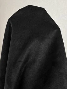 SHEIN CURVE+ Jaket Lengan Panjang Kasual Serbaguna untuk Wanita Ukuran Besar, Warna Polos, dengan Resleting, Cocok untuk Sehari-hari di Musim Gugur - Hitam - View 10