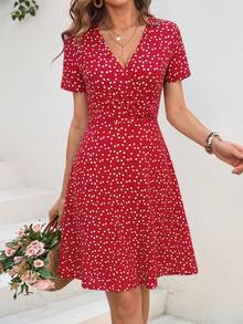 KARISMINA Women's Short Dress For Daily Wear Vacation Cute Date Vacation Vacation Vacation Vacation Red Floral Floral Summer Boho Romantic Summer Romantic - Red - View 6