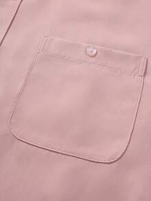 Manfinity Mode Men's Dress Shirts Solid Long Sleeve Stretch Wrinkle-Free Formal Shirt Business Casual Button Down Shirts, Fall, Ceremony - Baby Pink - View 6