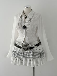 Sunspun Plus Size Women Casual Minimalist Commute White Woven Long Sleeve Shirt Autumn - White - View 9
