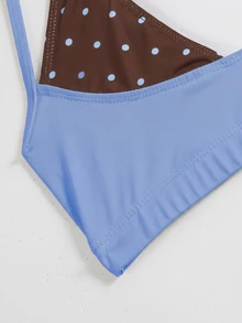 StreetHx Women's New Colorblock Sports Set, Polka Dot Print Design, Suitable For Summer Outdoor Sports, Running, Fitness, Travel, Cycling, Gym Training Two Pieces Set - Multicolor - View 5