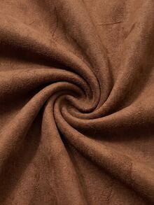 Vesra Jaket Pendek Wanita Lengan Panjang Warna Polos Bahan Suede dengan Rumbai - Coffee Brown - View 3
