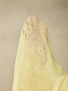 Cheriluna Maternity 孕妇摄影礼服、蕾丝连衣裙/优雅派对礼服、新年黄色连衣裙、冬季连衣裙 - 黃色 - 查看 7