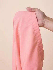 Slaydiva Mono de pierna ancha con cuello alto, bolsillos y abertura - Rosa - Rosa - Ver 9