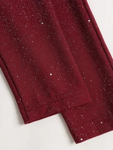 StreetHx Y2K Sexy Elegant Party Commute Textured Fabric Glitter Dress - Burgundy - View 7