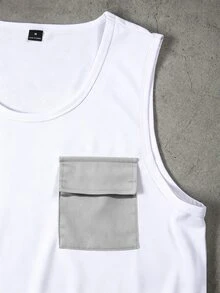 Manfinity Homme Men's Spring/Summer Colorblock Mature Casual Tank Top And Shorts Set - Light Grey - View 6