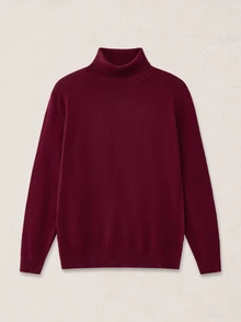 Calmiston Men's Solid Color Cotton Minimalist Versatile Long Sleeve Sweater For Daily Wear Christmas - Burgundy - View 10