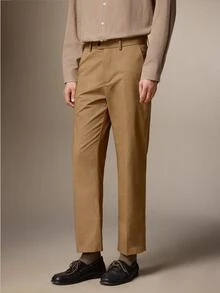 Calmiston Men's Solid Color Casual Versatile Commute Travel Suit Pants With Pockets Business Office Men's Old Money Style Formal,Suit Pants Brown - Khaki - View 9