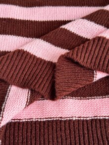 SHEIN EZwear Women Fall/Winter Sets Casual Home Cute Striped Knit 2 Pieces Set - Multicolor - View 11