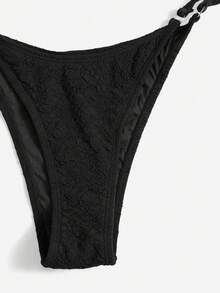 Oceva Women's Plain Tube Top Sexy Bikini Swimwear Set For Summer Beach Vacation - Black - View 6