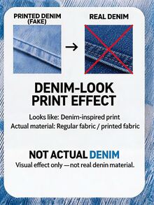 EMERY ROSE [Denim Effect] Plus Size Women's Denim Effect Print Short Sleeve Top And Shorts Casual 2 Pieces Set - Multicolor - View 3