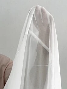 Cheriluna Maternity Pregnant Women Solid Color Off Shoulder High Slit Maternity Dress, For Photoshoot - White - View 7