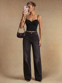Silquee Women's Versatile Street Sexy Camisole Top, Fashionable Hot Girl Style - Black - View 8