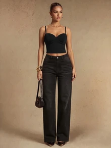 Silquee Women's Versatile Street Sexy Camisole Top, Fashionable Hot Girl Style - Black - View 7