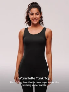 LUVLETTE Women's Thermal  Ultra-Soft Base  Layer Vest Cold Weather Warm Winter Reversible Round-Neck And U-Neck Innerwear Vest  Black  Lightweight And Warm  - Black - View 4