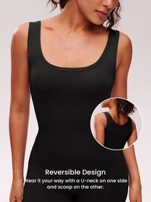 LUVLETTE Women's Thermal  Ultra-Soft Base  Layer Vest Cold Weather Warm Winter Reversible Round-Neck And U-Neck Innerwear Vest  Black  Lightweight And Warm  - Black - View 3