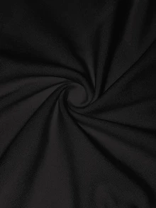 Slaydiva New Slim-Fit Hollow-Out Waist Twist Knot Long Vacation/Leisure Dress - H - Black - View 11