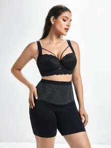 MIMILEMON Plus Size Comfortable Lace Underwire Bra - Wide Straps, Lift, Side Support, Full Coverage Design - Black - View 6