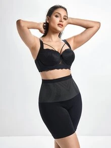 MIMILEMON Plus Size Comfortable Lace Underwire Bra - Wide Straps, Lift, Side Support, Full Coverage Design - Black - View 7