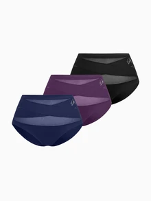 Slumbrini 3pcs/Set Women Plus Size High Waist Briefs, Cross Strap Design, Seamless, Elastic, Soft, Breathable - Multicolor - View 3