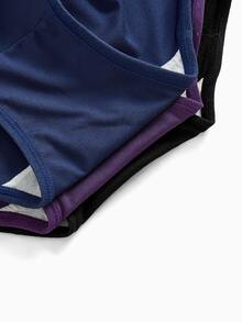 Slumbrini 3pcs/Set Women Plus Size High Waist Briefs, Cross Strap Design, Seamless, Elastic, Soft, Breathable - Multicolor - View 11