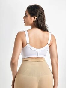 Slumbrini Plus Size Seamless Smooth White Bra For Women, With Underwire, Wide Straps, Comfortable Shaping Lift Bra - White - View 3