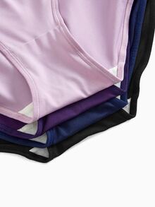 Slumbrini 4pcs Plus Size Women Soft Triangle Panties With Criss Cross Net Mesh Insert - Multicolor - View 14