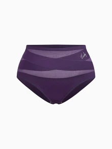 Slumbrini 4pcs Plus Size Women Soft Triangle Panties With Criss Cross Net Mesh Insert - Multicolor - View 7