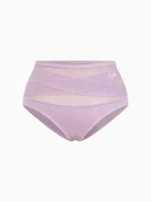 Slumbrini 4pcs Plus Size Women Soft Triangle Panties With Criss Cross Net Mesh Insert - Multicolor - View 5