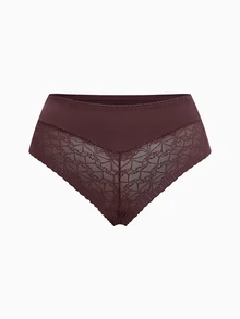 Slumbrini 4pcs/Pack Plus Size Women Lace Trim Mesh Splice Soft Comfortable Sexy Thong Panties - Multicolor - View 9