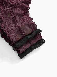 Slumbrini 4pcs/Pack Plus Size Women Lace Trim Mesh Splice Soft Comfortable Sexy Thong Panties - Multicolor - View 12