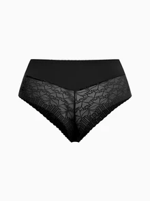 Slumbrini 4pcs/Pack Plus Size Women Lace Trim Mesh Splice Soft Comfortable Sexy Thong Panties - Multicolor - View 13