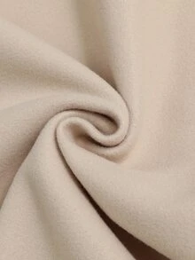SHEIN Jubah Wanita Warna Polos dengan Belahan di Bagian Bawah dan Kancing Kodok, Campuran Wol Kasual Elegan, Musim Gugur/Dingin - Aprikot - View 8