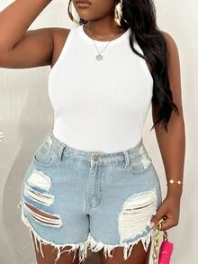 Slaydiva Plus Size Women Solid Color Ruched Slim Fit Versatile Daily Casual Traditional Smart Casual Top Office Birthday Formal White Summer - White - View 3