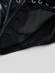Mistrie Jaket Lengan Panjang Wanita Warna Polos dengan Desain Ikat Depan, Modis dan Serbaguna, Jaket Musim Gugur dan Musim Dingin untuk Wanita, Pakaian Pesta, Pakaian Klub, Kostum Halloween - Hitam - View 10