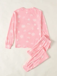 SHEIN 青少年女孩秋冬聖誕可愛時尚百搭派對長袖褲裝套裝 日常居家穿著修身款 - 彩色 - 查看 10
