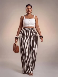 Veslaya Celana Panjang Wanita Ukuran Besar Motif Cetak Seluruh Permukaan Kasual Boho Bohemian Serbaguna untuk Sehari-hari Liburan Pantai Makan Siang Formal Perjalanan Cokelat Musim Gugur - MultiWarna - View 1