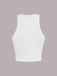 Slaydiva Casual Simple Lips Print Plus Size Women Sleeveless Tank Top, Suitable For Summer Back To School - White - View 5