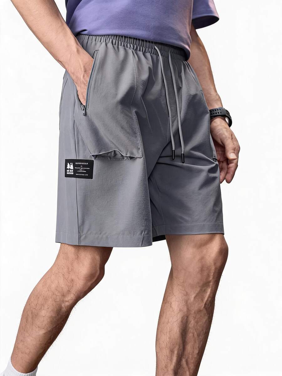 In My Nature Men's Casual Minimalist Outdoor Shorts For Daily Wear - Grey - View 1