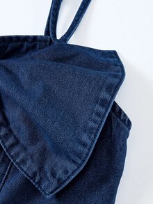 GlowEve Women's Bow Decor Camisole Denim Top - Blue - View 4