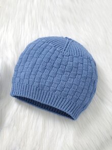 SHEIN Baby Boy Solid Cable Knit Jumpsuit Without Hat And Tee Autumn Fall - Blue - View 4